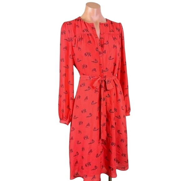 Banana Republic Red Midi Dress - Picture 2 of 9